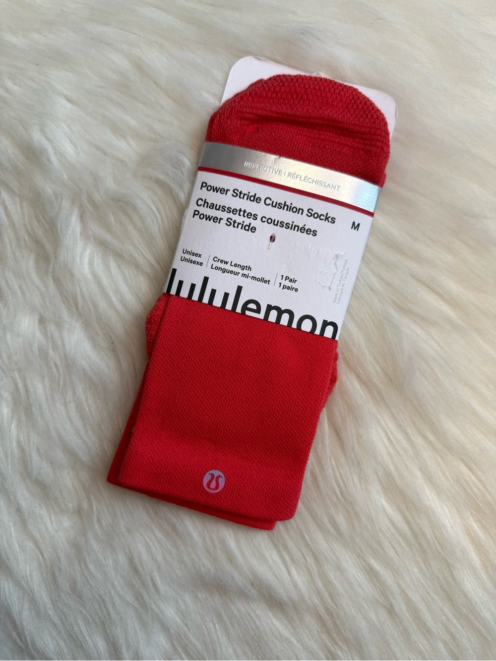 NWT Lululemon Power Stride Ankle Socks SBTZ Size M Crew Length